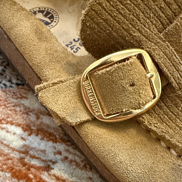 Birkenstock Women's Suede Embossed Buckley Clogs in Corduroy Cork Brown EU 38 8 - Picture 4 of 6